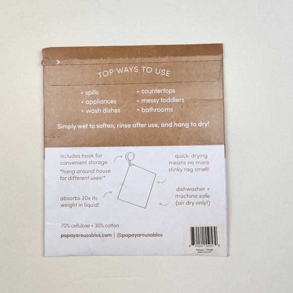 Papaya Reusable Paper Towels - 2 Sheets - Twiggy - Picture 2 of 4